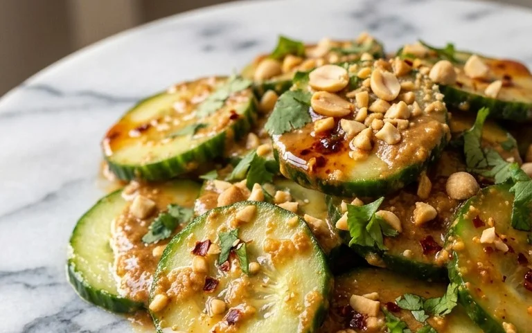 Cucumbers in Spicy Peanut Sauce