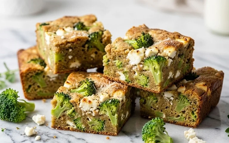 Broccoli and Feta Brownies