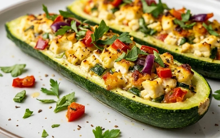 Feta Cheese Stuffed Zucchini