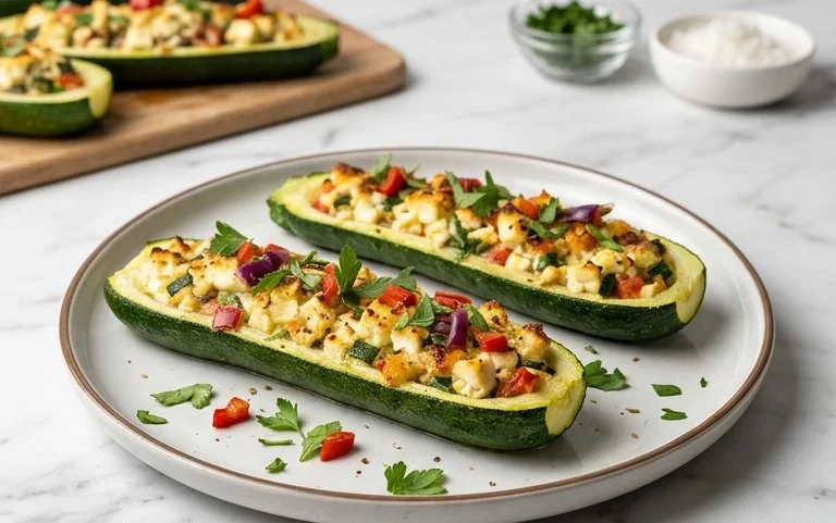 Feta Cheese Stuffed Zucchini