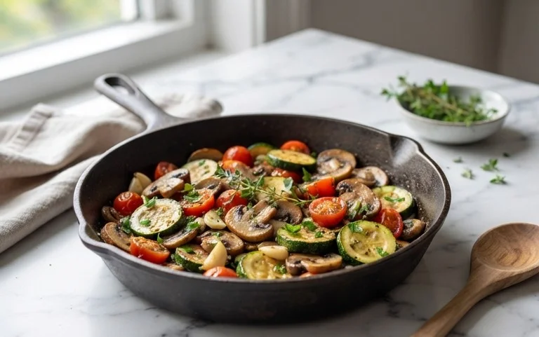 Skillet Zucchini and Mushrooms