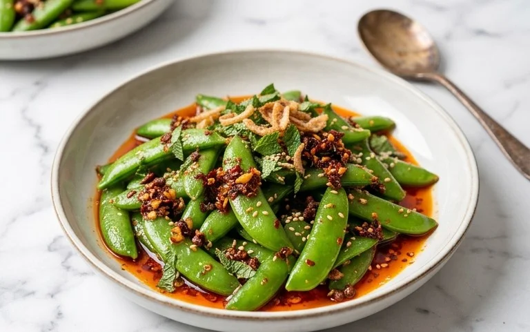 Chili Crisp Snap Pea Salad