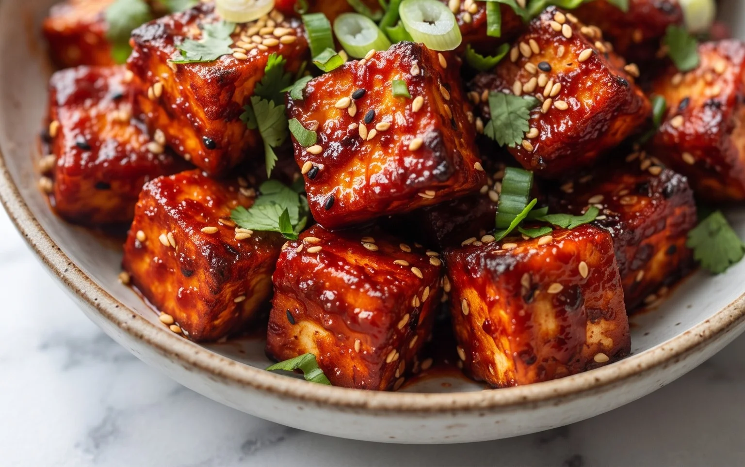 Crispy Gochujang Korean Tofu