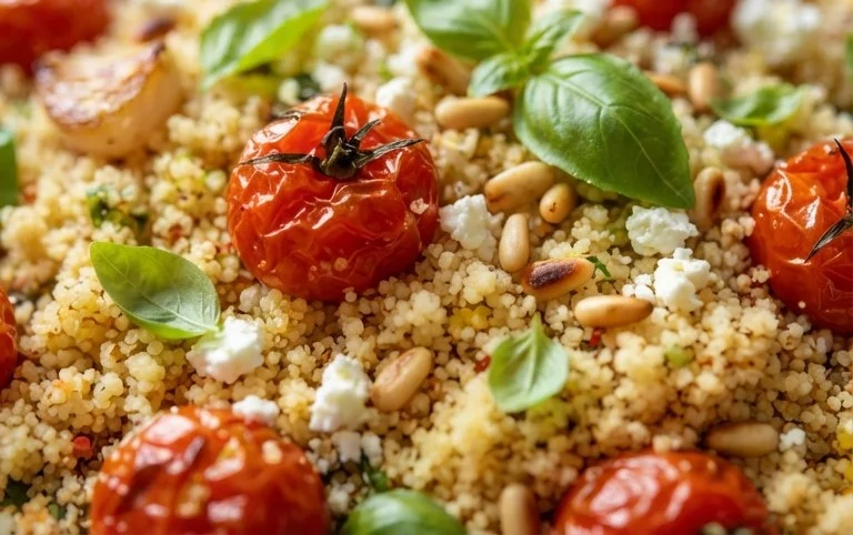 Healthy One-Pan Couscous With Garlic, Tomatoes And Basil
