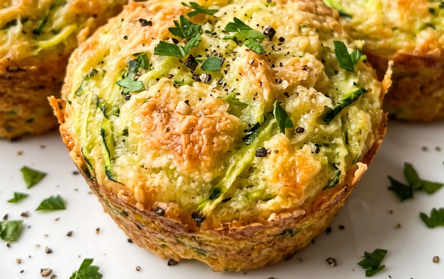 Crispy Parmesan Zucchini Potato Muffins