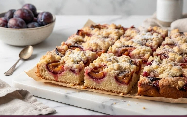 Saftiger Pflaumenkuchen vom Blech mit Streuseln von floweroma4
