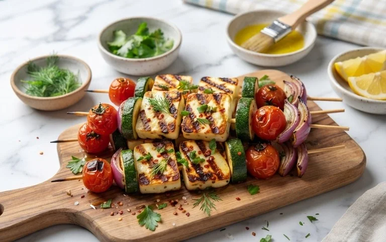 Halloumi Zucchini Spieße Vom Grill: Sommerlich, Lecker & Vegetarisch