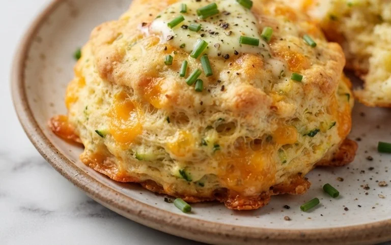 Soft and Tender Zucchini Cheddar Biscuits
