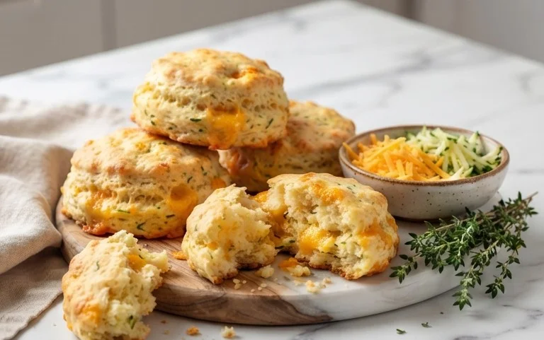 Soft and Tender Zucchini Cheddar Biscuits