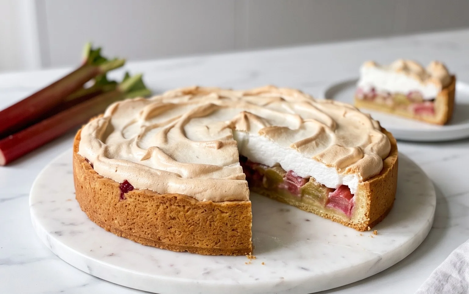 Rhabarber-Baiserkuchen