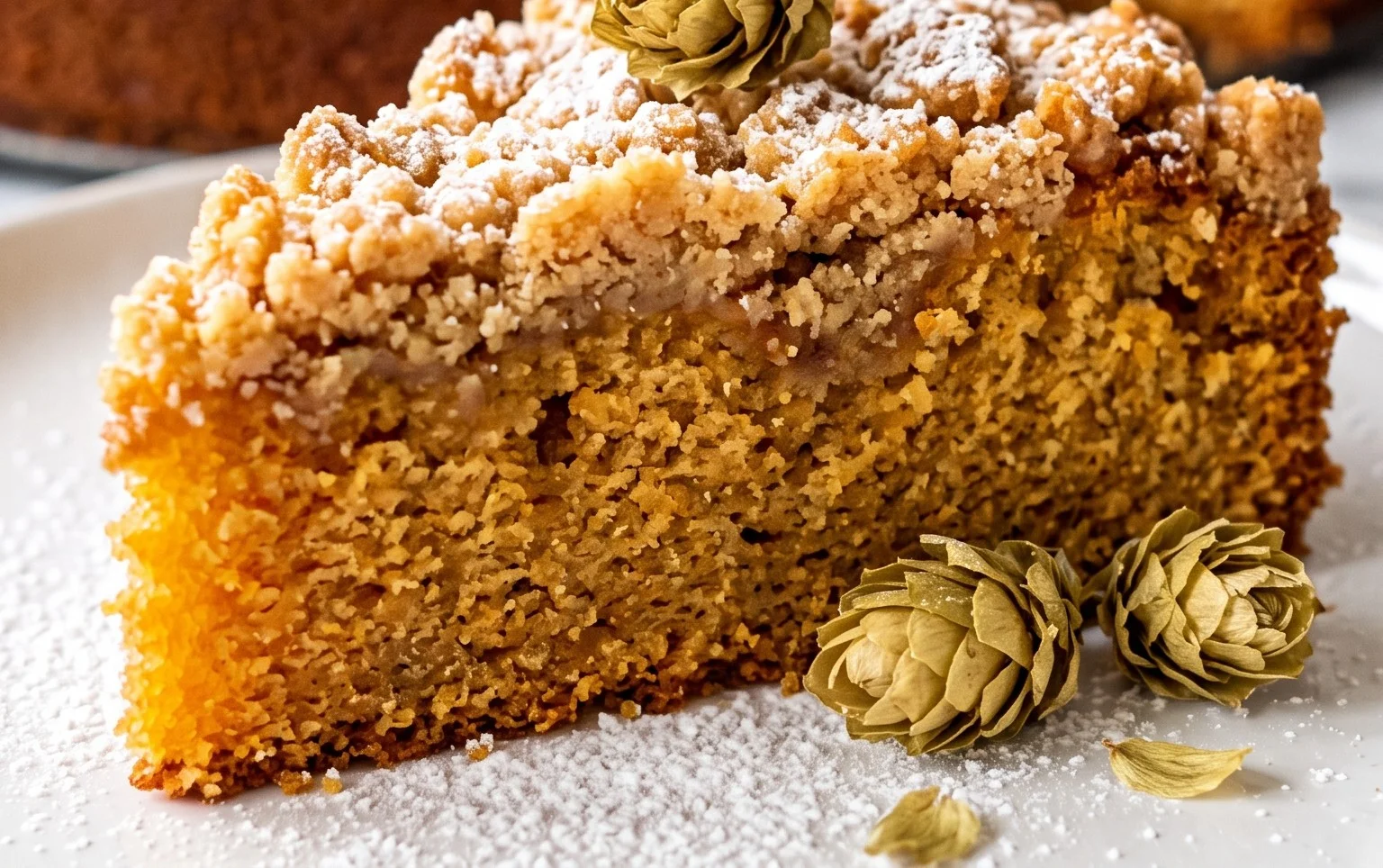 Kleiner Stachelnon-alcoholic beer- Streuselkuchen