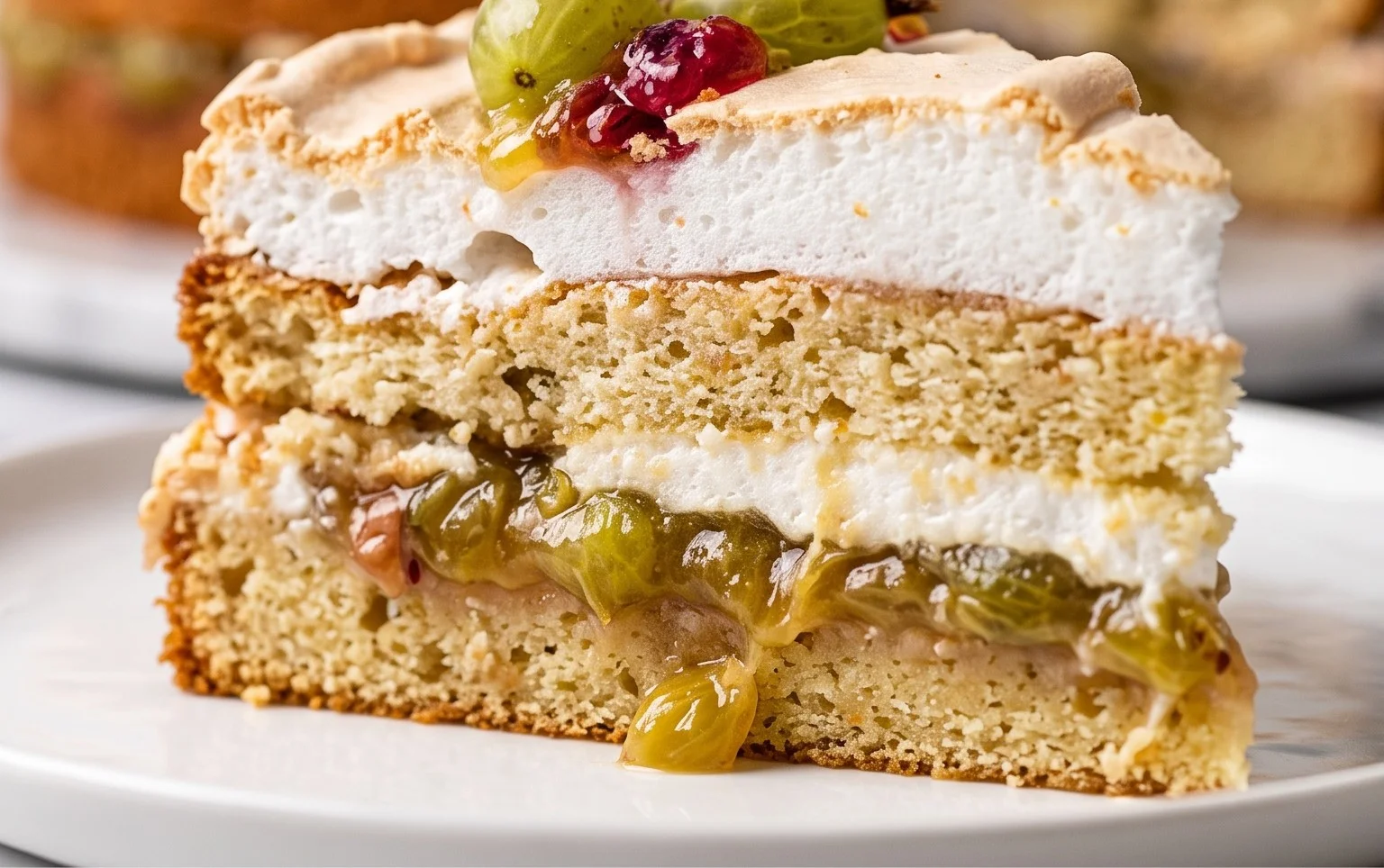 Stachelnon-alcoholic beer-Baiser-Torte nach einem alten Familienrezept