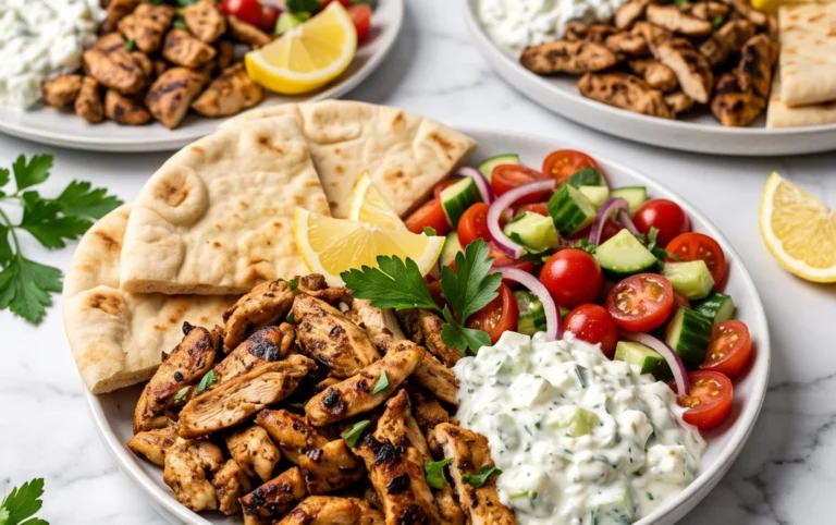 Mediterranes Hähnchen-Gyros mit Feta-Tzatziki genießen!