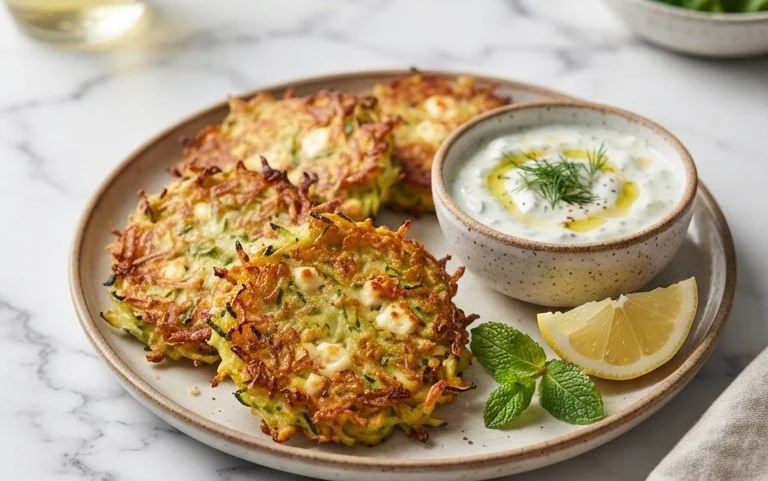Zucchinipuffer mit Feta und Tzatziki: Das Unglaubliche Ultimative Rezept für 4 Portionen