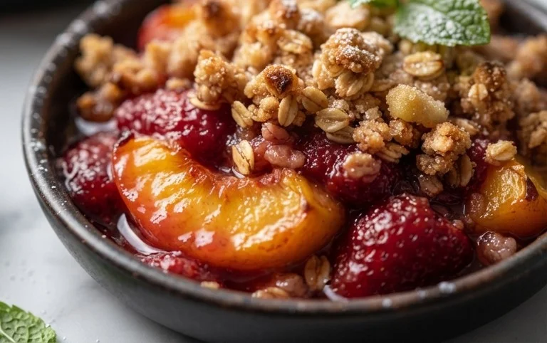 Peach & Strawberry Crisp