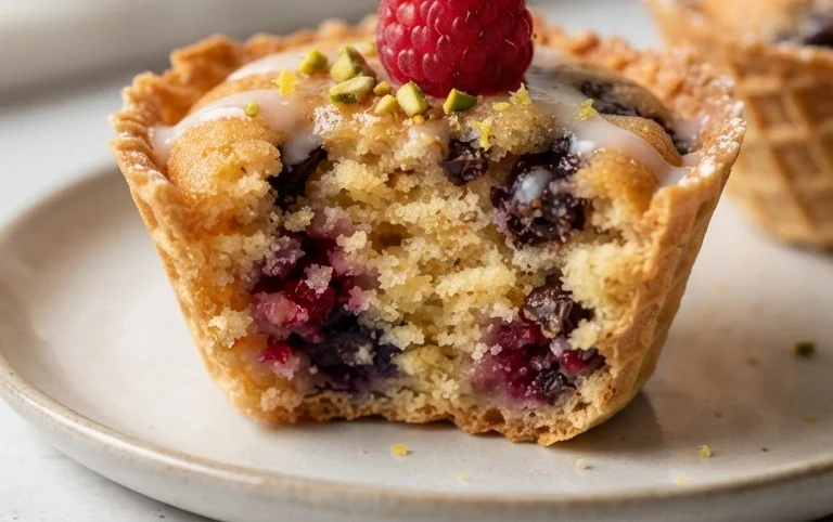 Kuchen im Waffelbecher